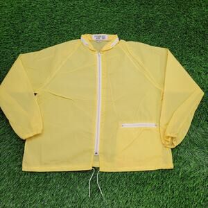 Vintage 80s Surfer Windbreaker Jacket Large 23x24 Yellow